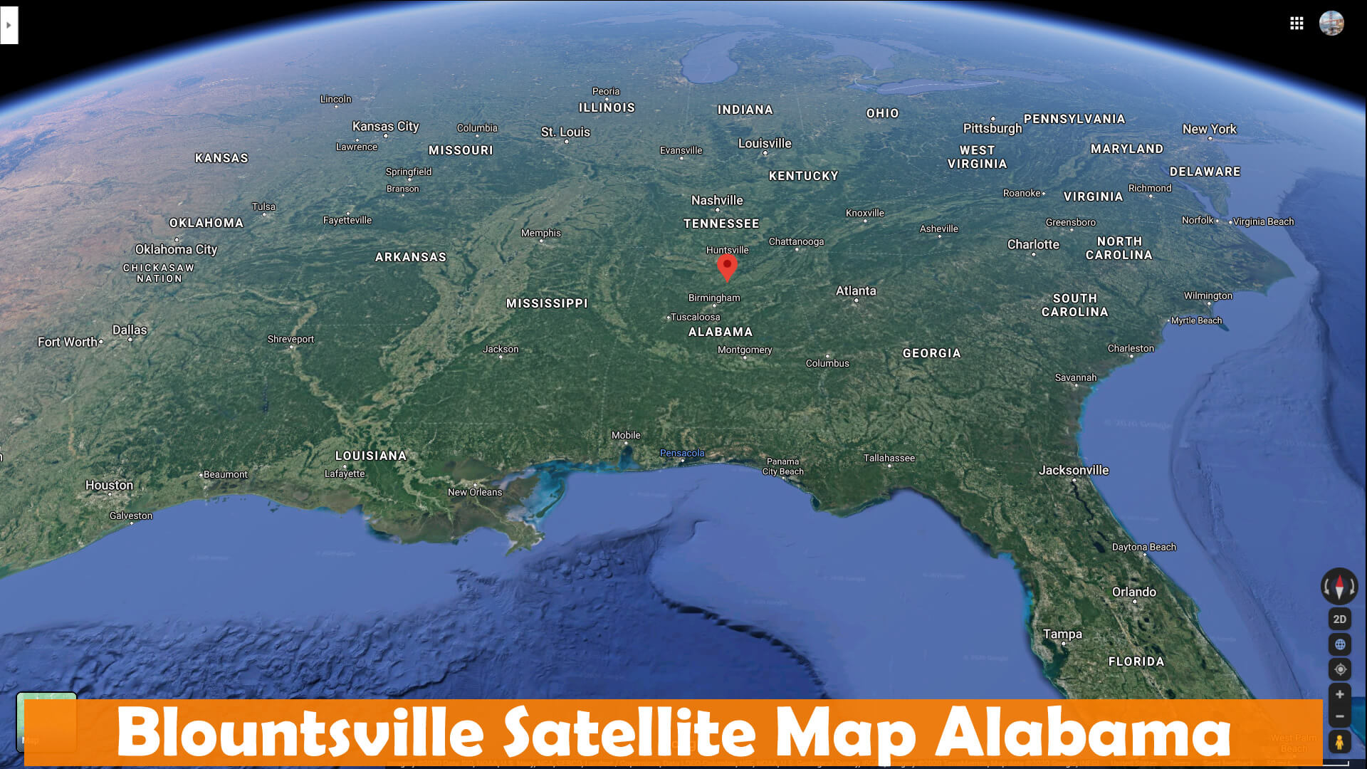 Blountsville Satellite Carte Alabama